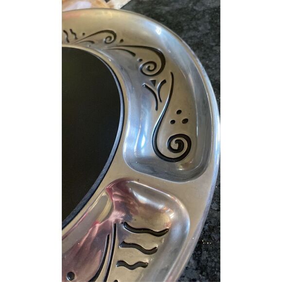 Lenox Spyro Metal Cheese and Cracker Marble Plate - Picture 8 of 9